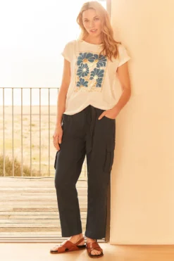 Autonomy - Floral Placement Print T-Shirt