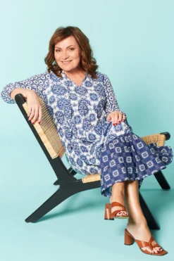 Painted Tiles Print Dress