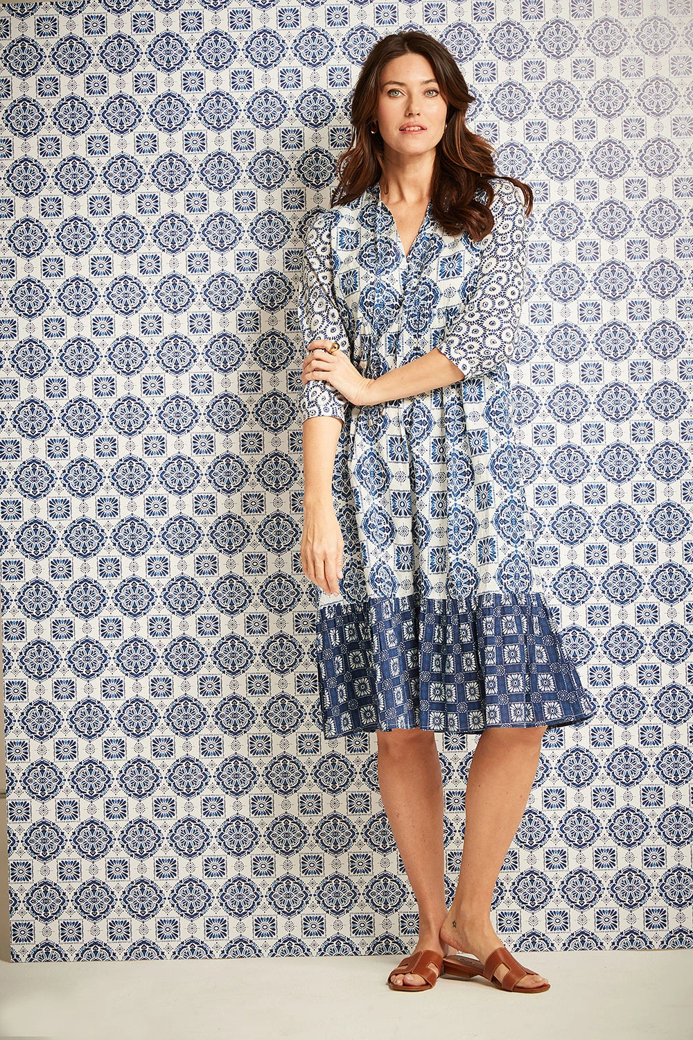Painted Tiles Print Dress - Image 8