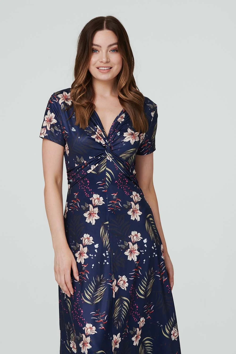 Izabel London – Floral Twist Front Midi Dress - Image 2