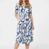 Izabel London – Geo Print Wrap Front Midi Dress
