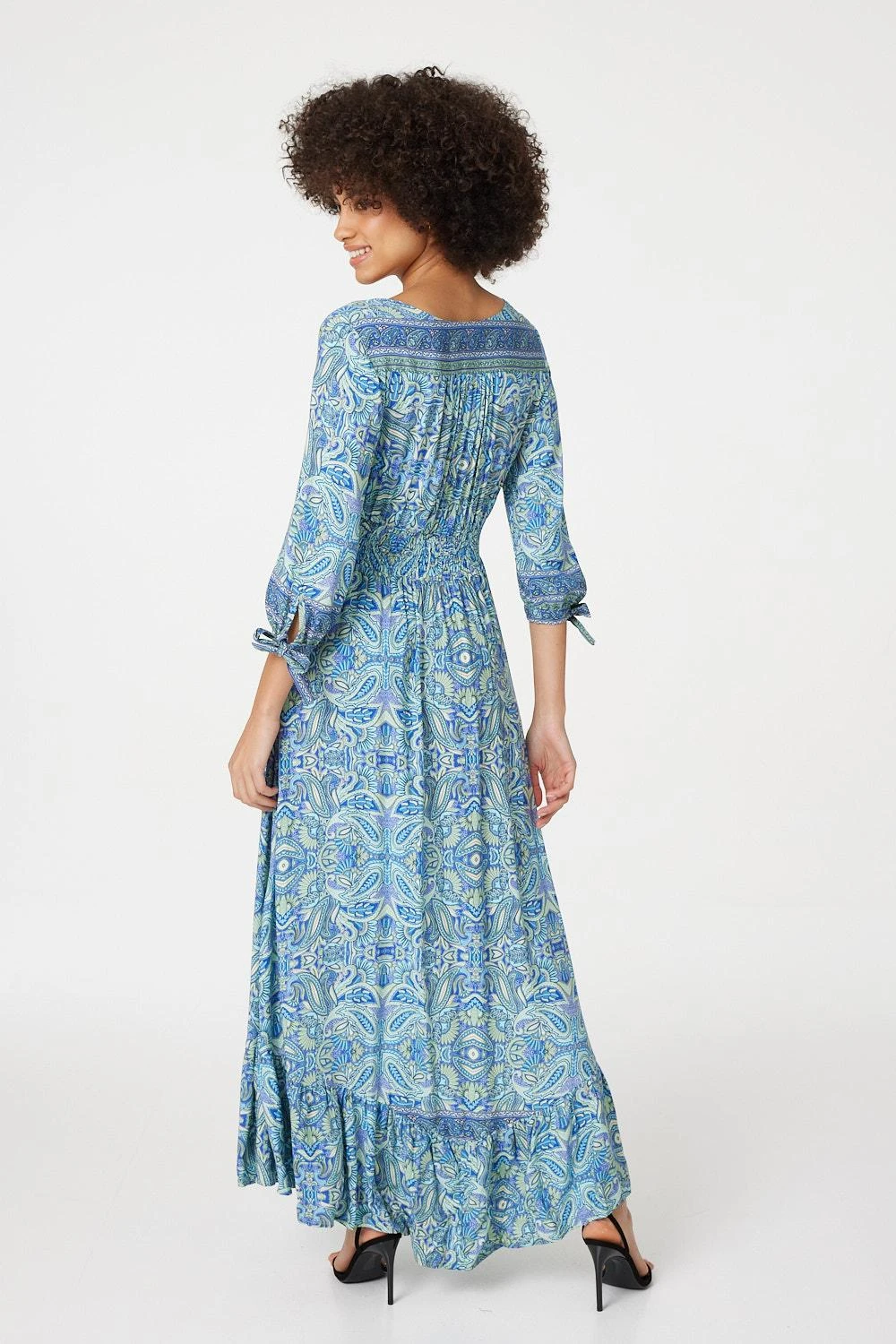 Izabel London – Paisley Tie Sleeve Maxi Dress - Image 3