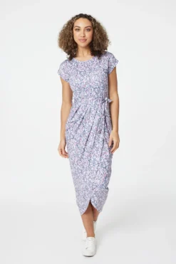 Izabel London – Printed Tulip Hem Dress