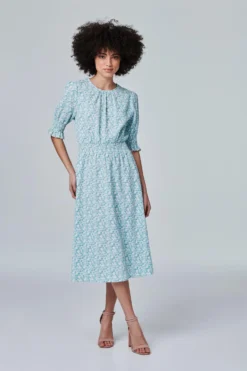 Izabel London – Printed Puff Sleeve Tea Dress