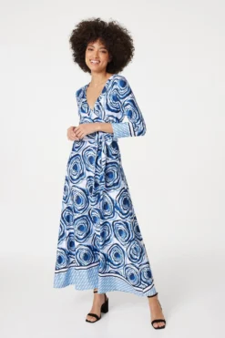 Izabel London – Abstract Spotty Print Wrap Dress