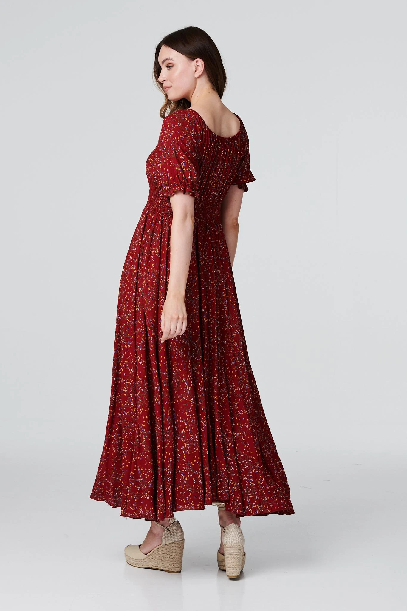 Izabel London – Floral Smocked Waist Maxi Dress - Image 2