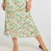 Textured Floral Panel Flippy Skirt