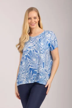 Mudflower - Leaf Print Burn Out T-Shirt