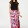 Izabel London – Mosaic Print A-Line Maxi Skirt