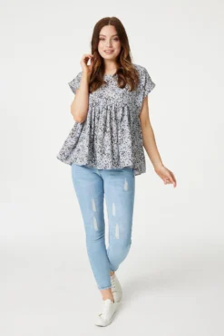 Izabel London – Leopard Print Smock Top